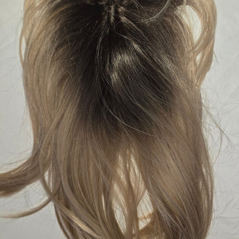 Blonde Ombre Clip-In Hair Topper - Natural Root to Light Blonde